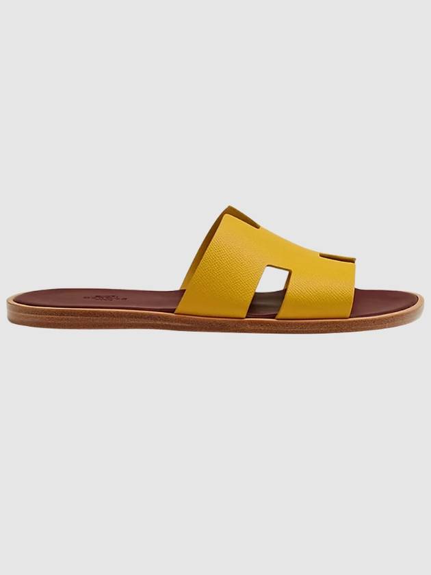 Men's Izmir Sandals Calfskin Apsong Yellow Brown Twotone - HERMES - BALAAN 8