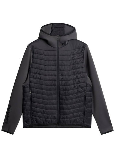 Men's Holden Quilt Hybrid Hooded Jacket Asphalt - J.LINDEBERG - BALAAN 1