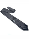 Gancini Pattern Silk Neck Tie Navy - SALVATORE FERRAGAMO - BALAAN 5