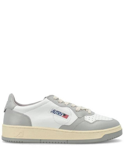 Men's Medalist Low Leather Sneakers Grey White - AUTRY - BALAAN 2