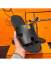 Men's Izmir Sandals Calfskin Classic Black - HERMES - BALAAN 2