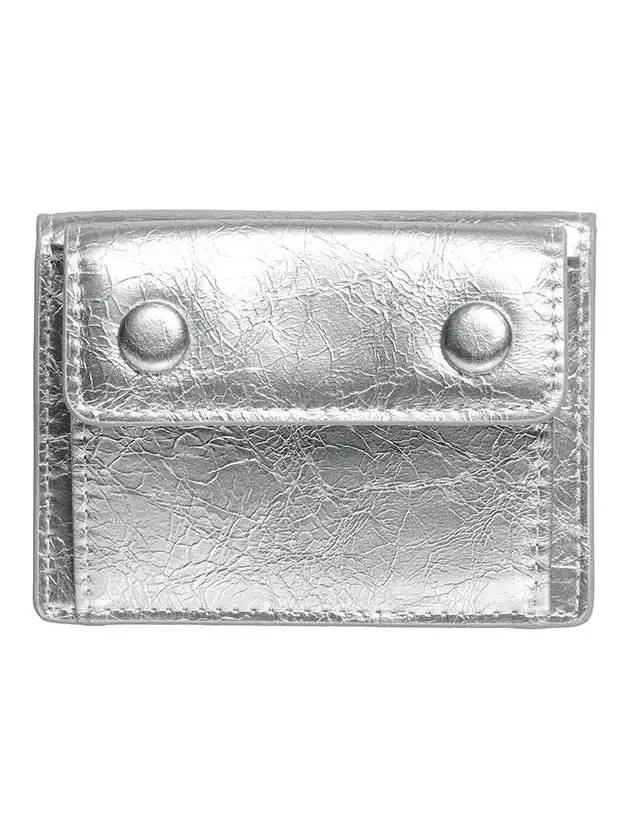 Le Mask Dot Pocket 3-Stage Coin Banknote Ring Wallet Silver - LE MASQUE - BALAAN 1