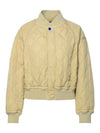 Quilted Bomber Jacket Ivory - BURBERRY - BALAAN 2