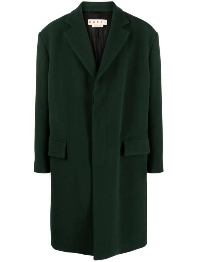 Notched Lapel Single Breasted Single Coat Green - MARNI - BALAAN 1