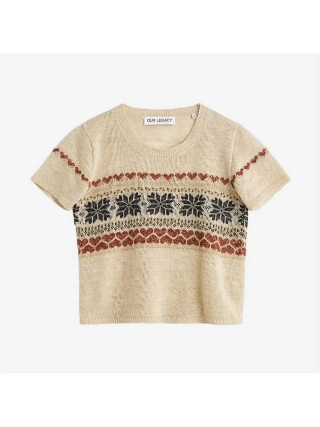 fairisle knitted cropped T shirt W2243KSF - OUR LEGACY - BALAAN 3