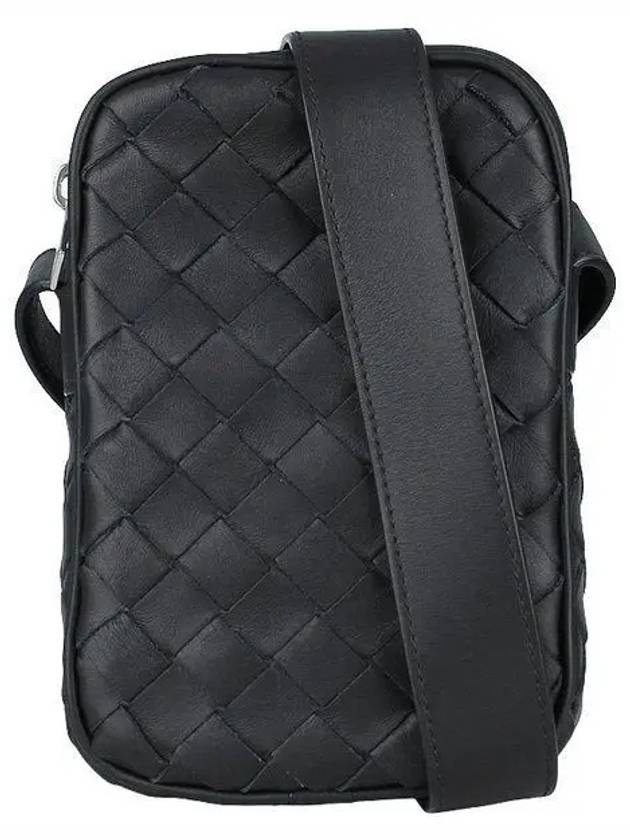 Intrecciato Zipper Leather Mini Cross Bag Black - BOTTEGA VENETA - BALAAN 2