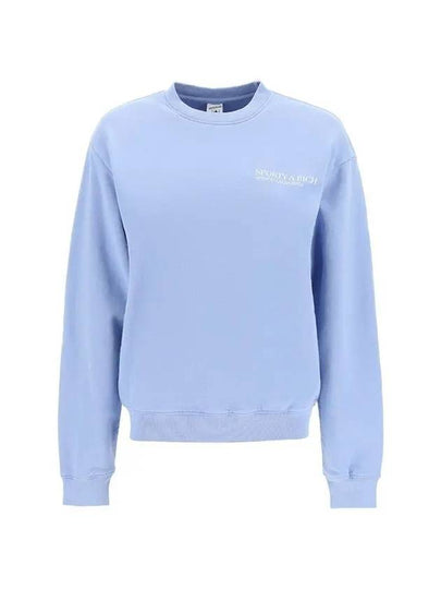 California Crew Neck Cotton Sweatshirt Light Blue - SPORTY & RICH - BALAAN 2