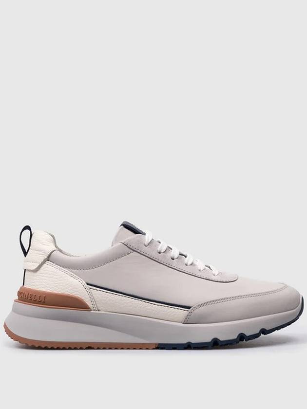 Leather Low-Top Sneakers Beige - BRUNELLO CUCINELLI - BALAAN 3