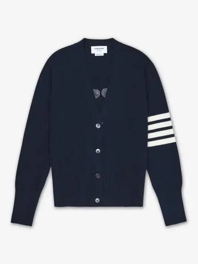 Intarsia Classic Cardigan Navy - THOM BROWNE - BALAAN 2