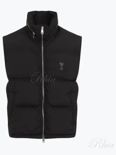 De Coeur Zip-Up Padded Vest Black - AMI - BALAAN 2