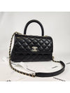 Coco Handle Caviar Gold Small Tote Bag Black - CHANEL - BALAAN 4