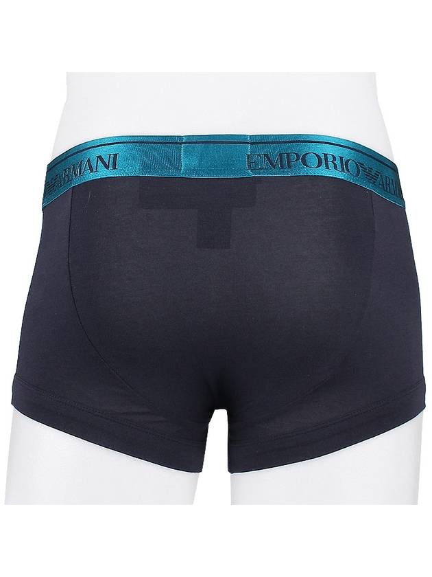 Men's Shiny Logo Stretch Briefs Blue Black - EMPORIO ARMANI - 5