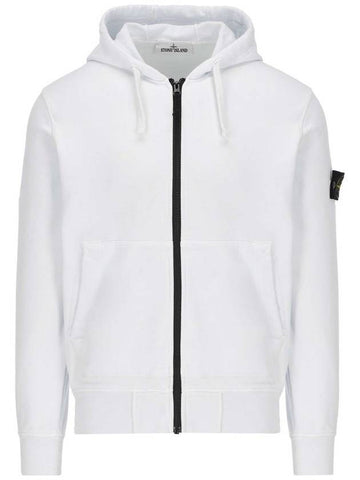 Men's Waffen Patch Fleece Zip Up Hoodie Ice - STONE ISLAND - BALAAN 1