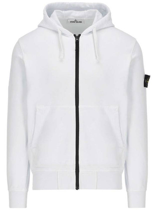 Men's Waffen Patch Fleece Zip Up Hoodie Ice - STONE ISLAND - BALAAN 1