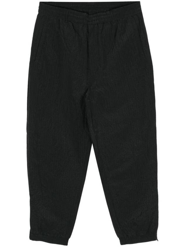 Light Nylon Seersucker Straight Pants Black - EMPORIO ARMANI - BALAAN 1