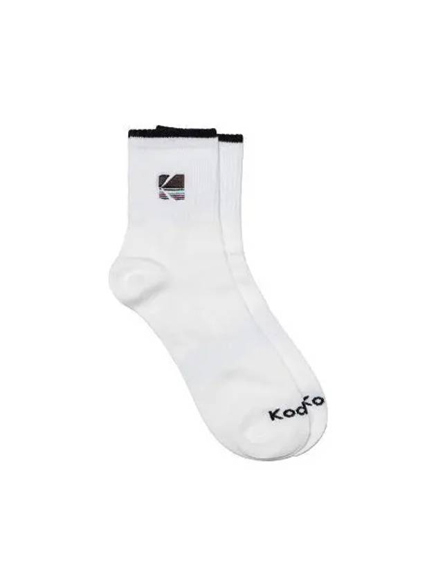 KODAK Rainbow Embroidered Ankle Socks IVORY - KODO - BALAAN 1