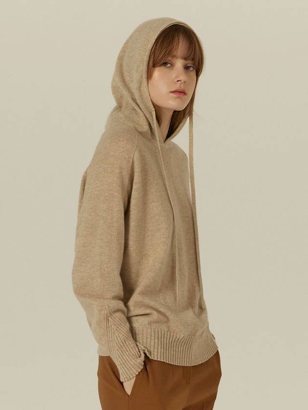 Cashmere Knit Hoodie Dark Beige - CALLAITE - BALAAN 5