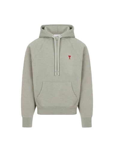 Embroidered Logo Organic Cotton Hoodie Heather Sage - AMI - BALAAN 1