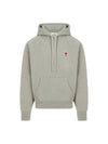 Embroidered Logo Organic Cotton Hoodie Heather Sage - AMI - BALAAN 1