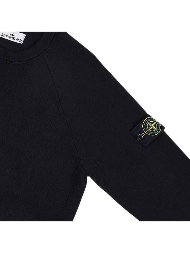 Men's Wappen Patch Crew Neck Knit Top Black - STONE ISLAND - BALAAN 5