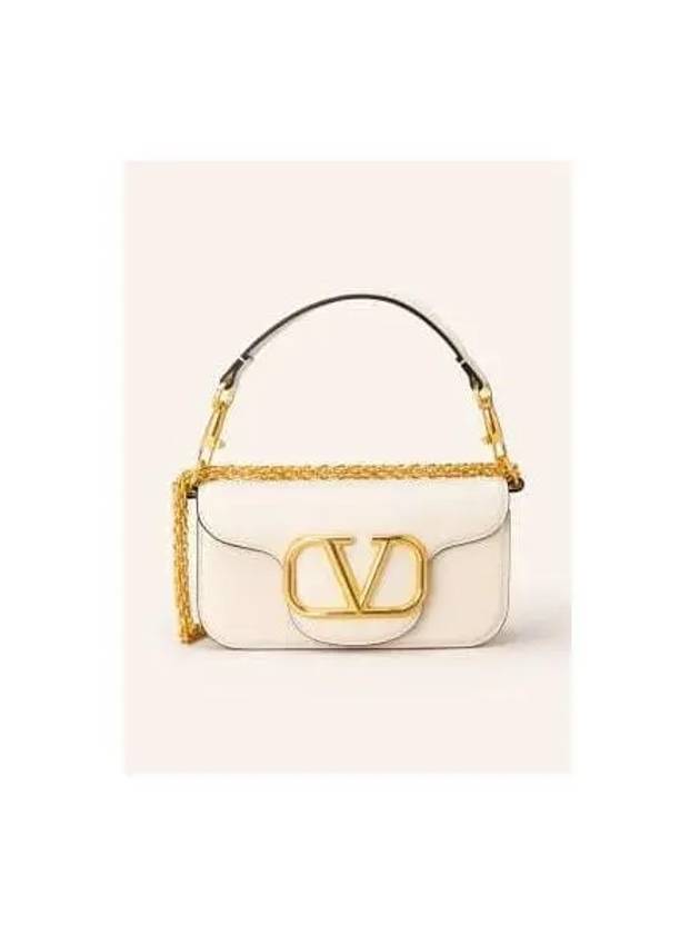 V Logo Buckle Calfskin Small Shoulder Bag Ivory - VALENTINO - BALAAN 2