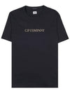 Embroidered Logo Crew Neck Cotton Short Sleeve T-Shirt Black - CP COMPANY - BALAAN 10