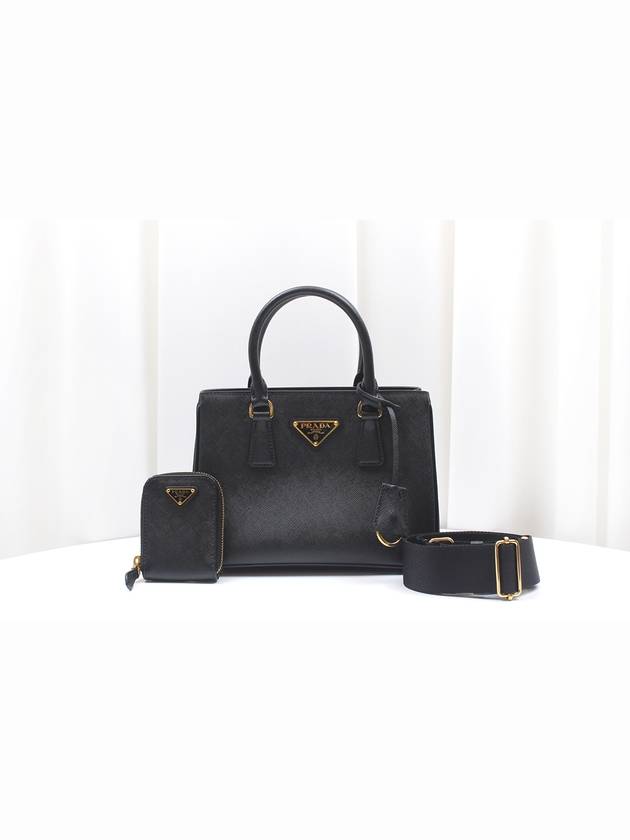 Multi strap Saffiano Galleria mini tote bag black 1BA296 - PRADA - BALAAN 1