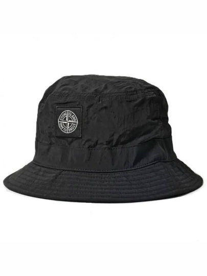 Logo Patch Bucket Hat Black - STONE ISLAND - BALAAN 2