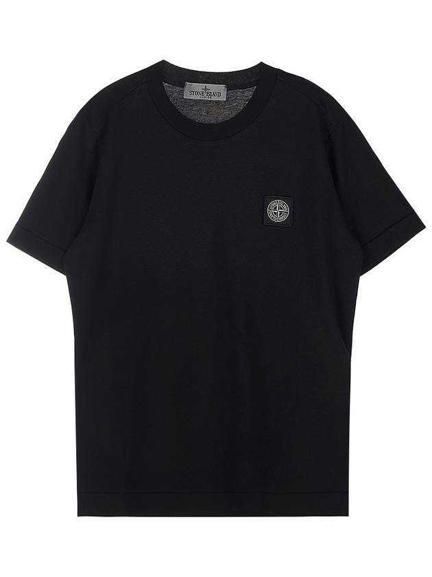 Kids 30/1 Cotton Jersey Short Sleeve T-Shirt Black - STONE ISLAND - BALAAN 1