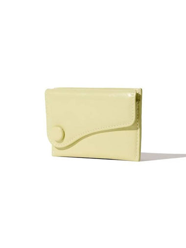 Dot Saddle Slim Mini Transportation Card Wallet Pale Lemon - LE MASQUE - BALAAN 1