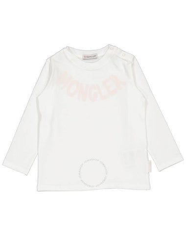 Moncler Girls Natural Logo Embroidered Long-Sleeved T-Shirt, Size 3Y - MONCLER - BALAAN 1