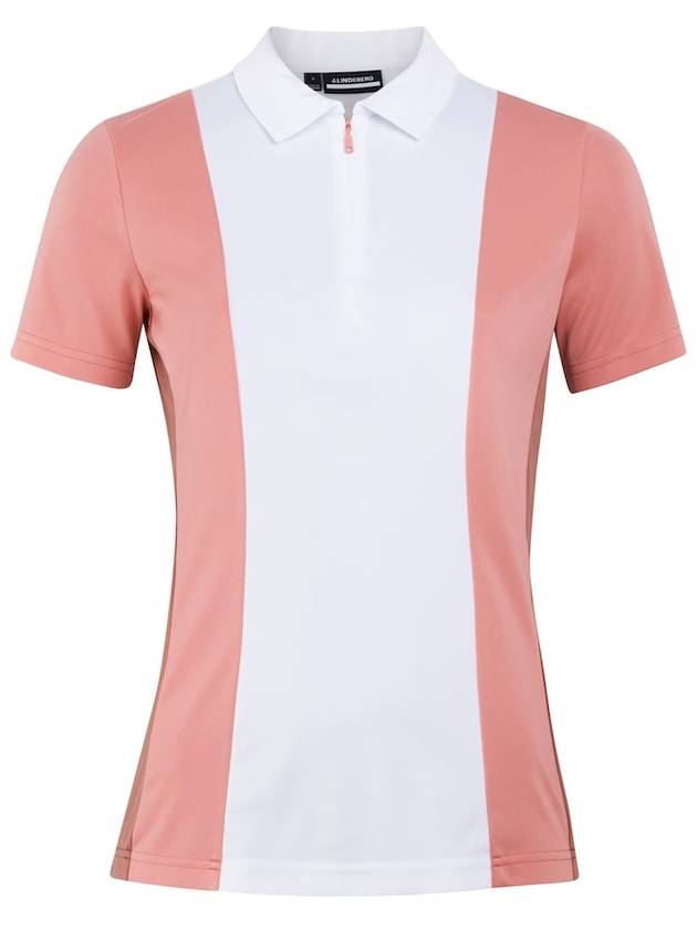 Women's Evelina Golf Polo Shirt Strawberry Ice - J.LINDEBERG - BALAAN 3