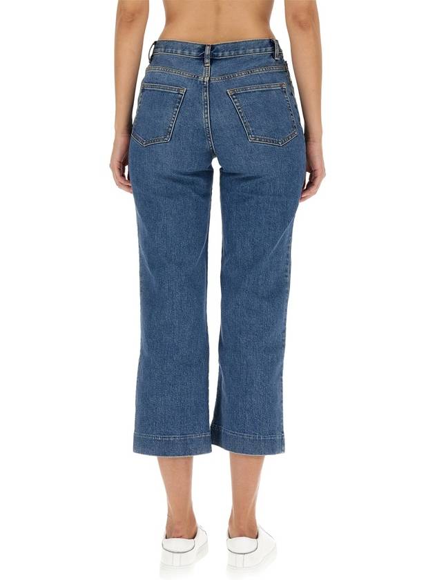 Women's Sailor Crop Straight Jeans Blue - A.P.C. - BALAAN 4