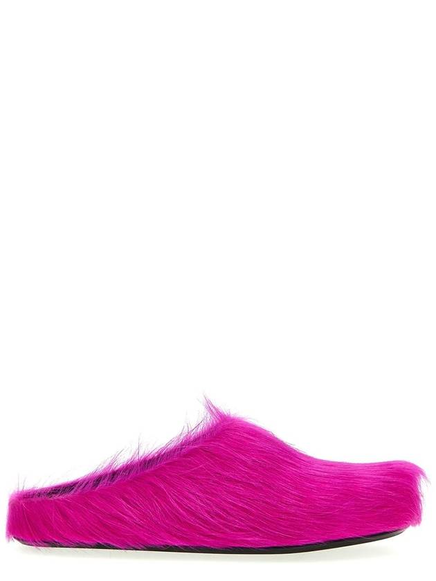 Calf Hair Fussbet Slippers Pink - MARNI - BALAAN 2