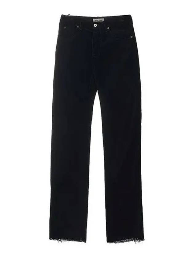 Washed Velvet Straight Pants Black - MIU MIU - BALAAN 2