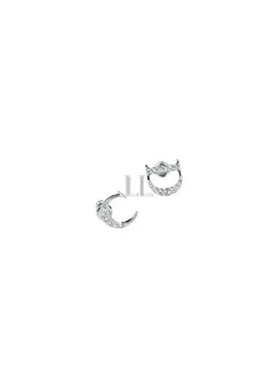 CD Finish Brass White Crystals Earrings Silver - DIOR - BALAAN 2