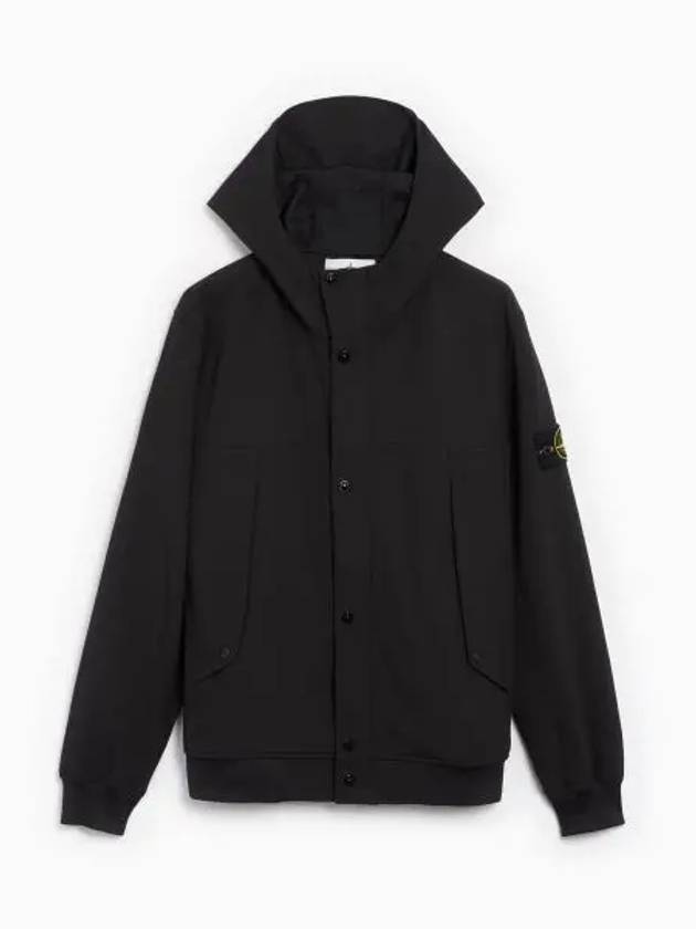 Light Soft Shell R E Dye Technology In Recycled Polyester Hooded Jacket Black - STONE ISLAND - BALAAN 2