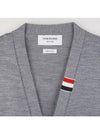 Men's Jersey Stitch V-Neck Cardigan Light Grey - THOM BROWNE - BALAAN 4