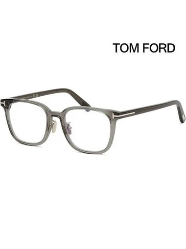 Blue light blocking glasses frame TF5998KB 020 square transparent gray horn rim Asian fit - TOM FORD - BALAAN 1