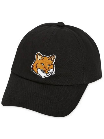 Men's Fox Head Embroidered Black Ball Cap LM06103WW0087 BK - MAISON KITSUNE - BALAAN 1