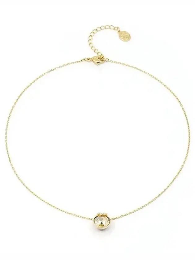 Women Bella Plate Round Cut V Pendant Necklace Gold - SWAROVSKI - BALAAN 1