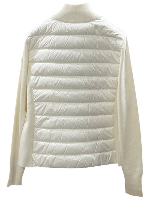 High Neck Padded Wool Cardigan White - MONCLER - BALAAN 4