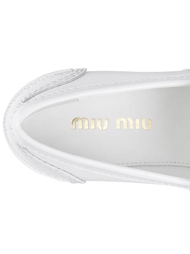 Brushed Leather Penny Loafers White - MIU MIU - BALAAN 9