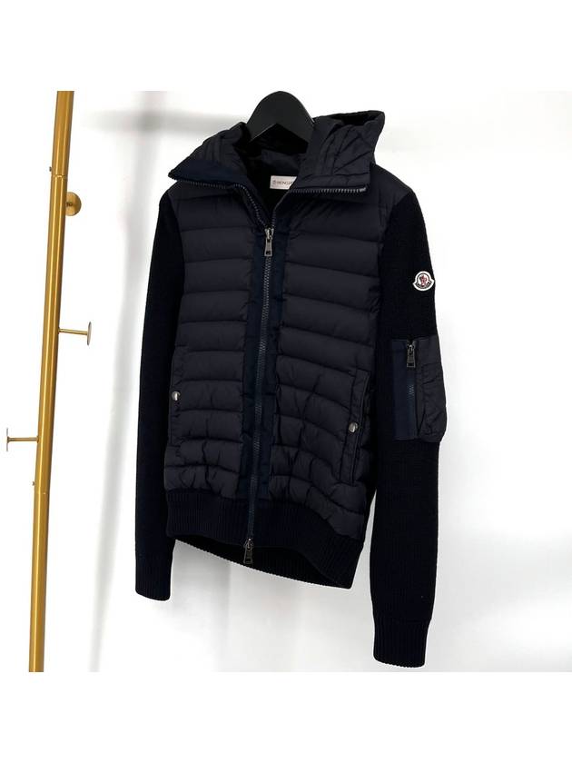 Knit padding hood zip up navy size S - MONCLER - BALAAN 3