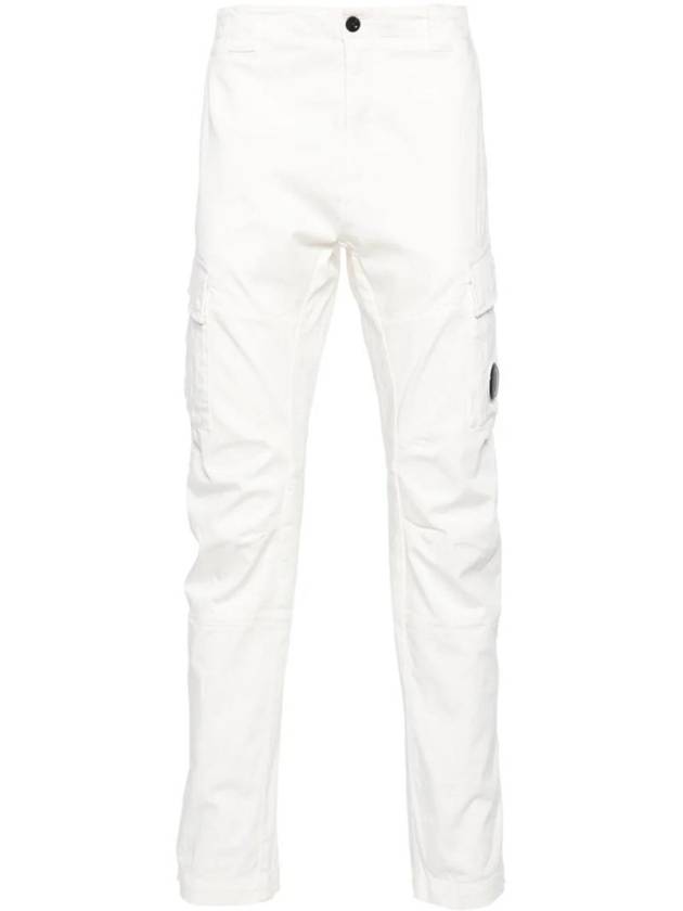 Stretch Sateen Ergonomic Lens Cargo Straight Pants White - CP COMPANY - BALAAN 1