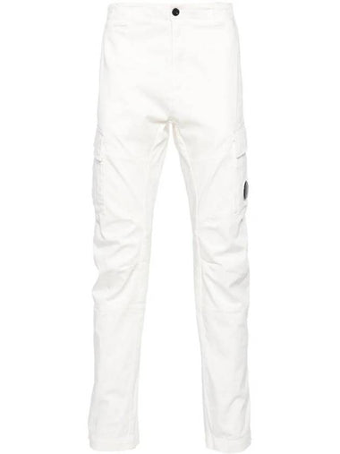 Stretch Sateen Ergonomic Lens Cargo Straight Pants White - CP COMPANY - BALAAN 1