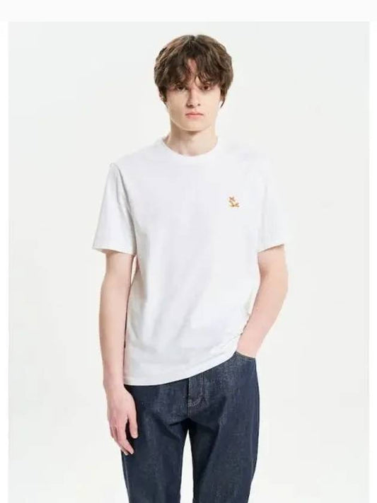 Men s Chillex Fox Patch Regular T Shirt White Domestic Product - MAISON KITSUNE - BALAAN 1