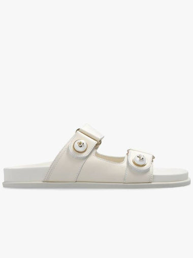 Jimmy Choo ‘Fayence’ Leather Slides, Women's, Cream - JIMMY CHOO - BALAAN 1