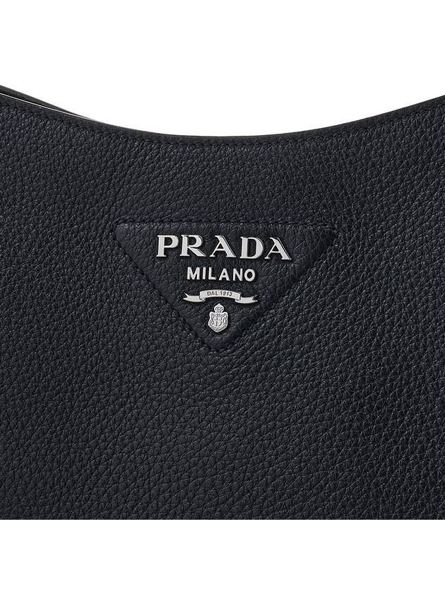 Leather Hobo Crossbody Bag Black - PRADA - BALAAN 8