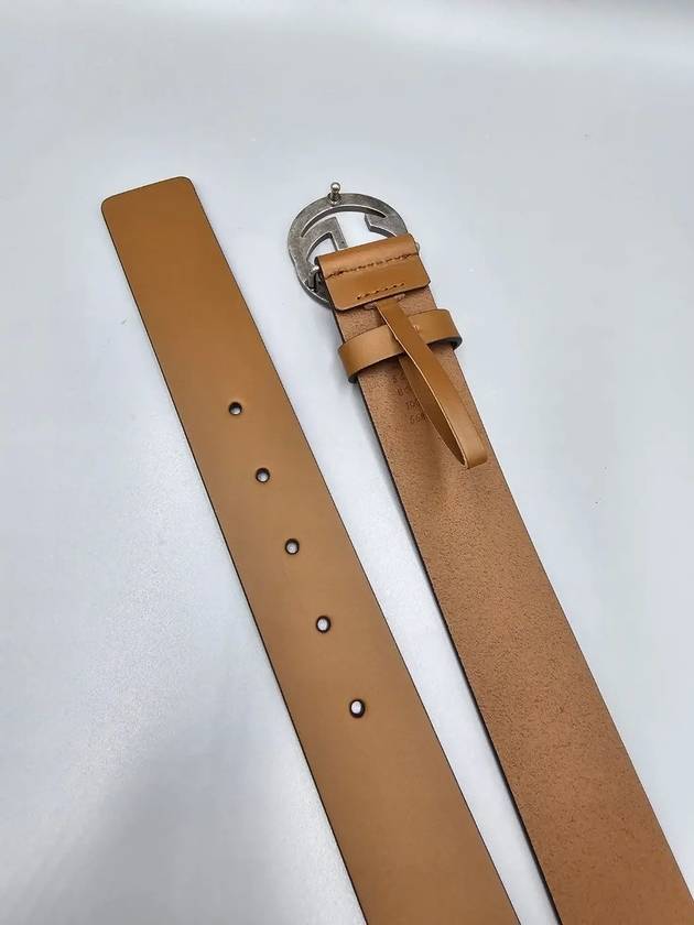 Interlocking Leather Belt Brown - GUCCI - BALAAN 5